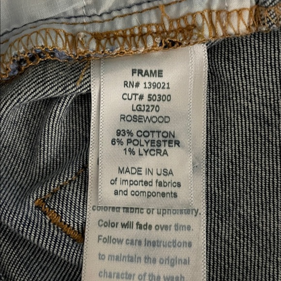 Frame Denim Jeans Le Garçon Women’s Size 24 Rosewood Blue Slim Fit Stretch - Picture 5 of 9